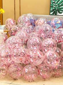 AFYPRTY 10pcs 12inch Transparent Confetti Latex Balloon With Aluminum Foil Sequin Translucent Party Decoration Balloon Suitable For Wedding Birthday Party Decoration Outdoor Decoration Holiday Party Supplies