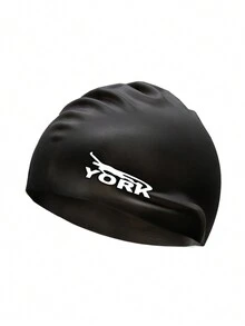 Gorra de natación de silicona negra con estampado simple - Negro - Ver 1