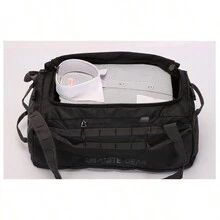 1PC花崗石酷炫專業企業級外訓大容量30L旅行手提袋露營行李健身手提包，可肩背、斜跨或手持，可完全壓縮設計，輕鬆收納於任何地方。 - 黑色 - 查看 9