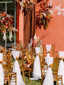 1pc Wedding Arch Draping Fabric,Wedding Arch Tulle Fabric Drapery Ceiling Drapes For Wedding Ceremony Reception Swag Decorations - White - View 2