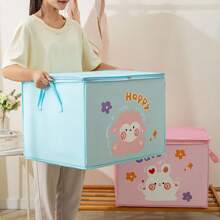 衣服被子收纳袋卡通印花学生搬家袋子大容量宿舍整理袋衣服被子收纳袋 - 粉色 - 查看 4