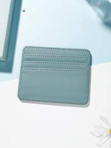 1pc PU Multiple Compartment Card Organizer With Edge Sealing Design Simple Style For Daily Use Card Holder Wallet Business Card Holder Credit Card Holder Women For Women For Men Mini Wallet Card Wallet - Multicolor - View 15