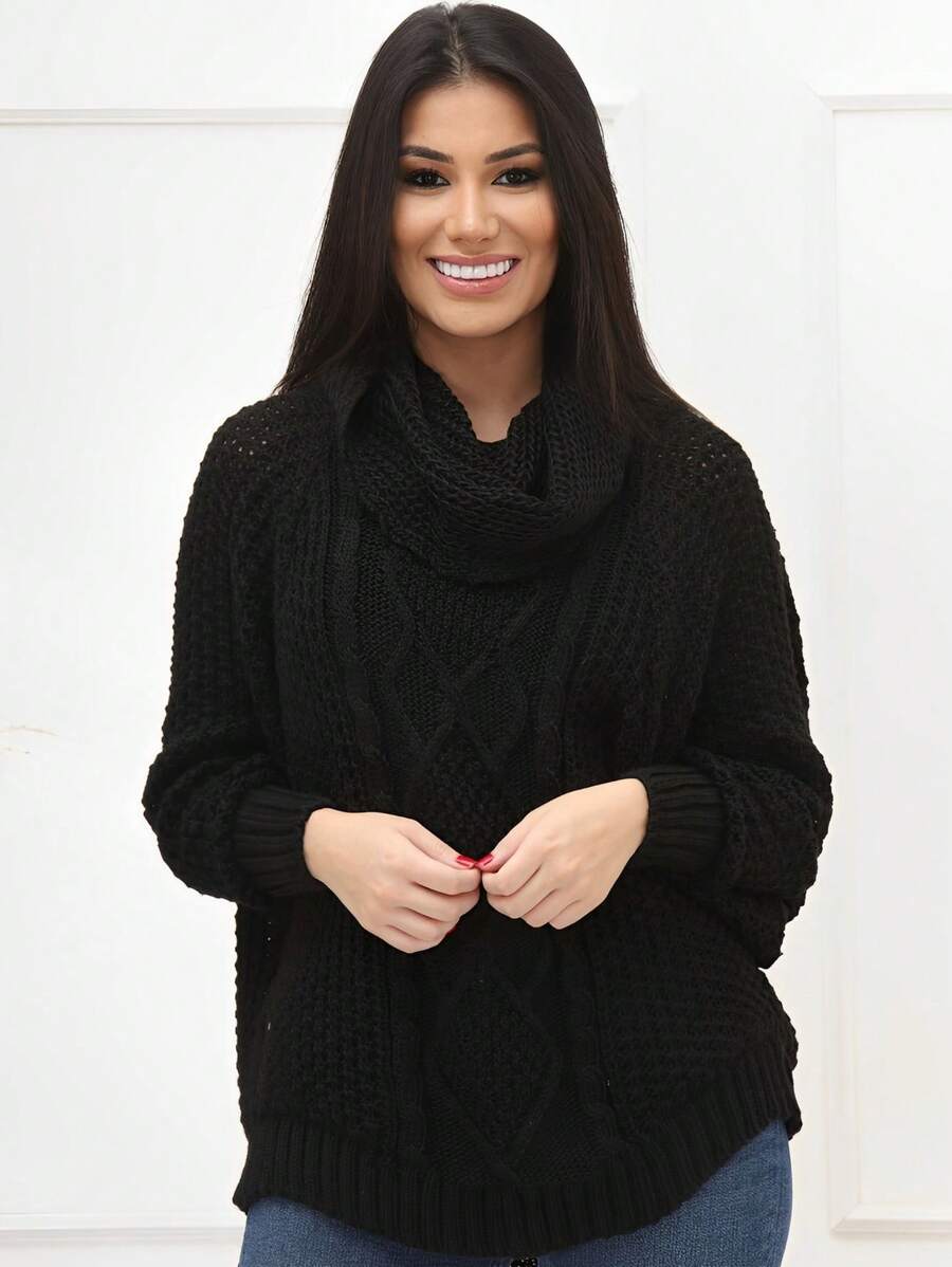 Women Knit Tops - màu đen - Xem 1