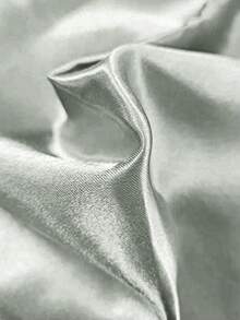 1pc Nordic Simple Style Solid Color Satin Tablecloth For Wedding Party Bar Banquet High Table Cover Exhibition Cold Food Banquette Hotel Round Tablecloth - Silver - View 5