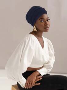 睡眠保護帽,可調整佩戴的護髮帽,配內裡的天然護士帽,適用於女士禿頭、化療帽、鬆緊頭巾、多功能頭巾和禿髮保暖帽 - 彩色 - 查看 3