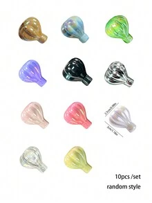 10 件/套随机设计亚克力 UV 涂层气球手绘串珠 DIY 手机挂绳、包包饰品及配件 - 彩色 - 查看 4