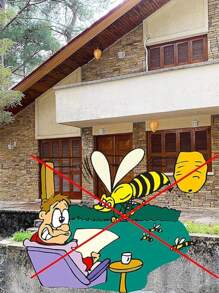 Outdoor Wasp Nest Driven Bee Rotating Fabric Paper Lantern,Decoy Hanging Fake Wasp Nest For Wasps Yellow Jackets,Egg Shaped Paper Lantern, Bee Trap Silk Fabric Lantern - Yellow - View 7