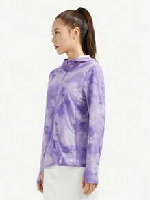 TECTOP Summer Workout Women Long Sleeve Running Shirts UPF 40+ Sun Protection Full Zip Athletic Jackets Lightweight Zipper Pockets