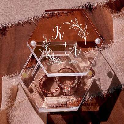 Personalized Wedding Ring Box Custom Acrylic Ring Box Engraved Ring Bearer Engagement Wedding Ceremony Ring Box Gifts For Bride 1pc Multi-Functional, Waterproof, Ornamental, Reusable Exquisite, Stylish, Contracted, Modern Custom, Personalized, Unique Ideal Gifts Him Her Anniversaries Valentine's Day Mother's Day Birthdays Youth's Day, For Father's Day, For Graduation, For Weddings, For Housewarming Dining Room, Living Room, Bedroom, Tea Room, Home Sun Travel Cool,Multi-Functional, Ornamental,Reusable,Exquisite,Stylish,High-Quality,Colorful,Modern,Custom,Personalized,Unique,Ideal Gifts For Him,Ideal Gifts For Her,Boyfriend,Dad,Girlfriend,Mom,Family,Friends,Tea Room,Home,Garden,Office,For Anniversaries,For Valentine's Day,For Mother's Day,For Birthdays,For Father's Day,For Graduation,For Weddings,For Housewarming,Home Refresh,Customized Jewelry Boxes,Easy Comfort,Home & Living,Haunt Your Home, Autumn Home Refresh