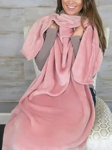 1PC Travel Blanket And Pillow Premium Soft 2 In 1 Airplane Blanket With Soft Bag Pillowcase, Travel Cushion Hand Luggage Sleeve And Backpack Clip Easter Gift,Travel Pillow Travel Accessories Suitable For Travel Pillows In Places Such As Cars, Airplanes, Airports, Camping, Etc