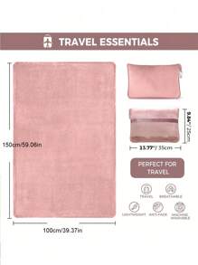 1PC Travel Blanket And Pillow Premium Soft 2 In 1 Airplane Blanket With Soft Bag Pillowcase, Travel Cushion Hand Luggage Sleeve And Backpack Clip Easter Gift,Travel Pillow Travel Accessories Suitable For Travel Pillows In Places Such As Cars, Airplanes, Airports, Camping, Etc