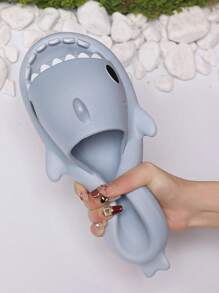 2024 Women's New Shark Slippers, Parent-Child Style, Popular Couple Style, Cute And Comfortable For Indoor And Outdoor Use, Anti-Slip, Large Size Home Slippers, 32-35 Size Is Suitable For Children, This Model Runs Small, Please Order One Size Up.