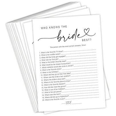 20Pcs Bridal Shower Games Who Knows The Bride Best What Did The Groom Say He Said She Said Advice And Wishes For Mr And Mrs Cards, Date Night Wedding Games For Guests Wedding Shower Decor Fun Activities For Weddings, Bridal Showers And Bachelorette Parties