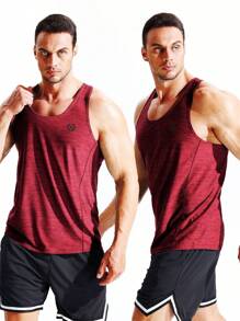 NELEUS Men's 3 Pack Running Tank Top Dry Fit Y-Back Athletic Workout Tank Tops - grey black,light grey,red#3 - View 10
