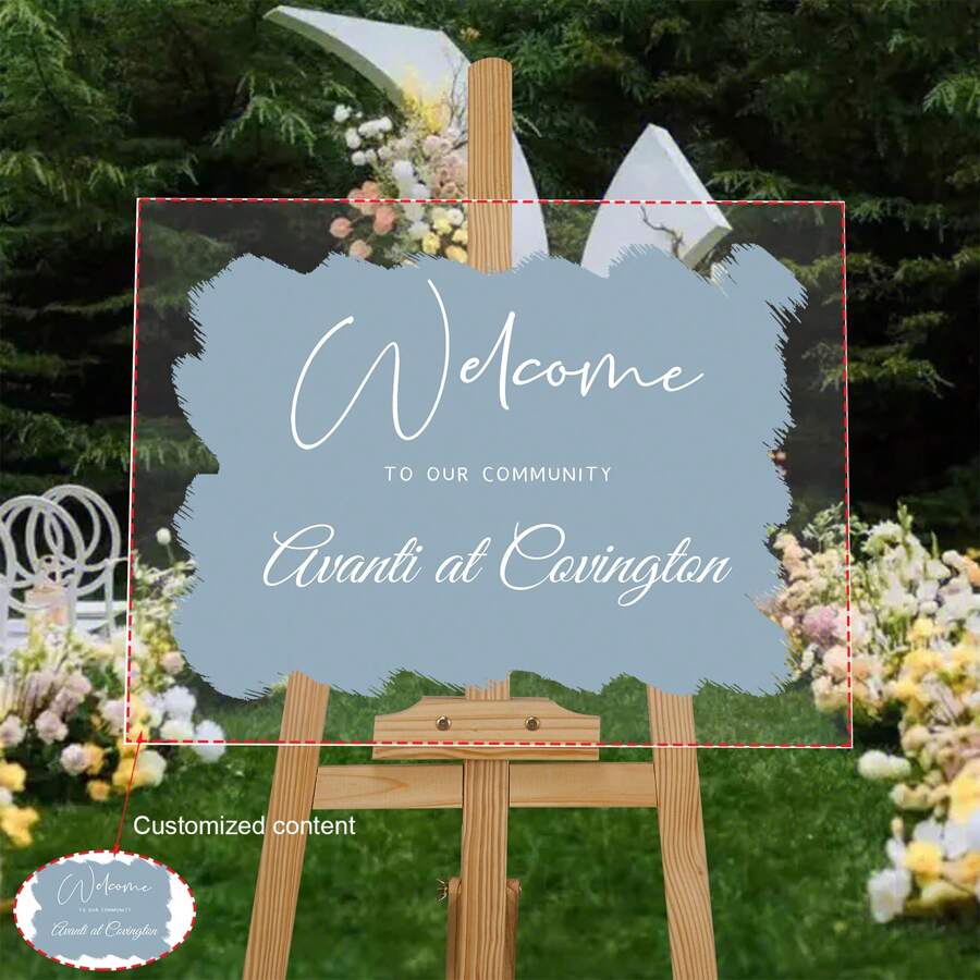 Acrylic Wedding Welcome Sign, Customized Acrylic Wedding Entrance Sign, Personalized Acrylic Wedding Welcome Board, Modern Acrylic Wedding Signage, Laser Cut Acrylic Wedding Welcome Plaque,Multi-Functional, ,Anti-Mold,Ornamental,Reusable,Exquisite,Stylish,High-Quality,Adorable,Modern,Custom,Unique,Personalized,Ideal Gifts For Him,Ideal Gifts For Her,Her,Boyfriend,Girlfriend,Dad,Mom,Family,Friends,Son,Daughter,Kids,Kitchen,Dining Room,Bedroom,Office,Living Room,Home,Garden,Tea Room,For Anniversaries,For Birthdays,For Housewarming,For Graduation - Transparent (without Shelf) - View 1