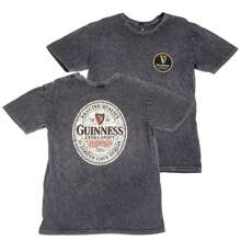 Guinness Extra Stout Marble Wash Label Front & Back Print T-Shirt - 灰色 - 查看 1