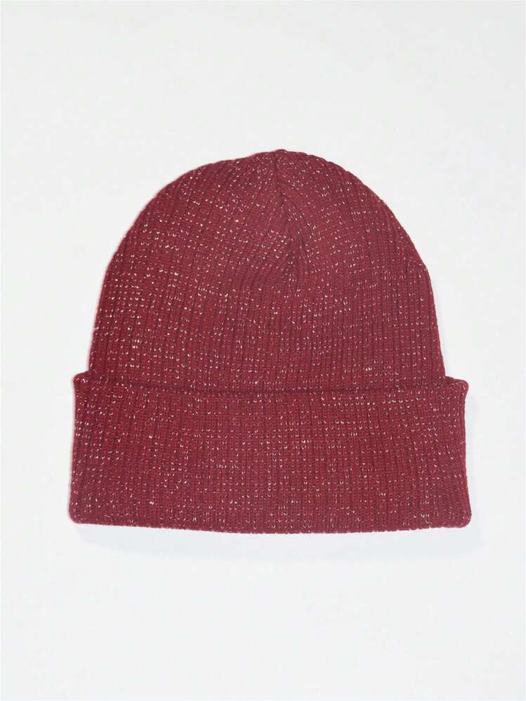 1 gorro de punto unisex con hilo reflectante, adecuado para deportes al aire libre y uso diario - Estilo reflectante de color sólido. - Ver 14