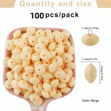 30/100Pcs Silicone Lentil Beads, 12mm Silicone Beads For Keychain Making Bulk Silicone Abacus Beads For Necklace Bracelet Making And Space Silicone Beads For Pens - Bead - View 27
