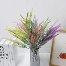 2入組人工薰衣草聖誕裝飾花，適用於家居室內、戶外花園、新娘花束、手腕花環和DIY手工藝品 - 仿真薰衣草(噴白) - 查看 1