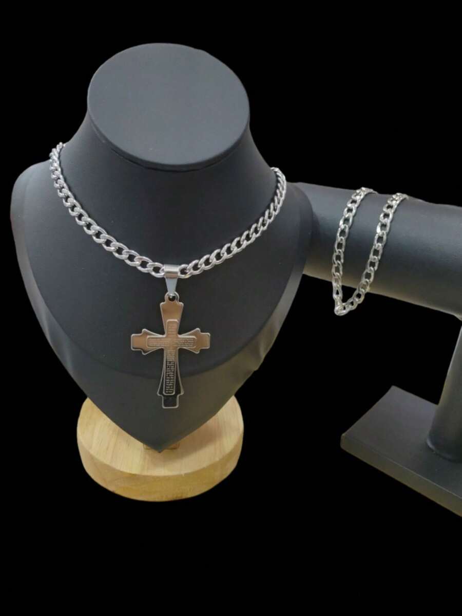 Men Necklace Sets - 銀色 - 查看 1