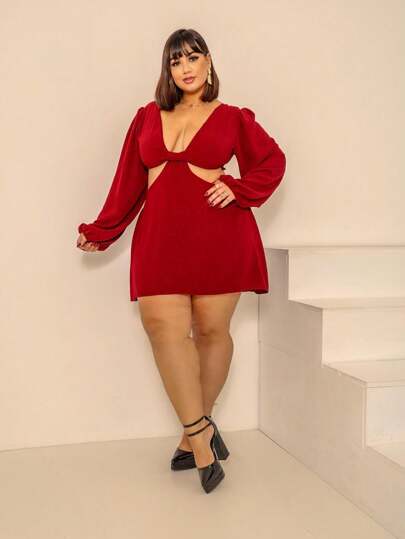 VESTIDO MANGA LONGA PLUS SIZE MACAQUINHO INVERNO LOOK SEXY TECIDO DUNA 46 A 54
