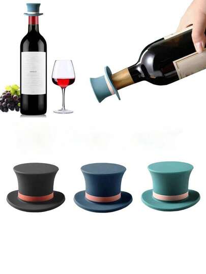 1 pezzo Tappo in silicone per bottiglia, tappo ermetico per vino rosso/champagne