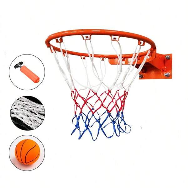 Aro de Basquete Cesta Tamanho Oficial Basquete Aço Carbono 45cm com Rede
