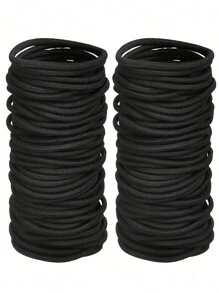 20Pcs Black Hair Ties For Thick And Curly Hair Ponytail Holders Hair Elastic Band For Girl Or Boy (5mm)