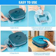 2Pcs Roach Killer Indoor Infestation Efficient Cockroach Trap Double Layer Roach Trap Reusable Safe Cockroach Killer For Ants Pet Outdoor Indoor Home - Blue - View 4