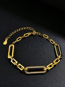 925純銀永恆閃耀石時尚簡約女士手鐲，適用於日常裝飾的鑲鑽手鐲 - 手鍊 - 查看 7