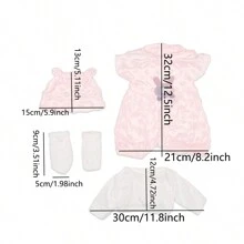 1set Doll Clothes Suit For 18inch Baby Dolls, Including Jumpsuit, Accessories And Gift Package - Light Pink - View 2