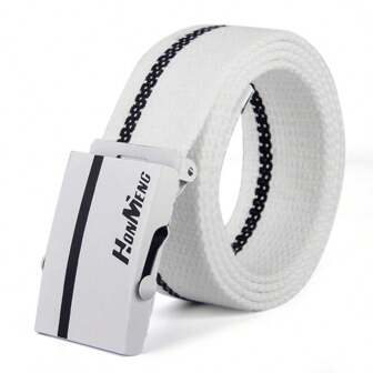 1pc White 43.3IN Canvas Belt, Fashionable Leisure Canvas Belt, Elastic Sport Waist Belt Summer, School Casual, Business, Boyfriend Husband Father Dad Men Gift, Daily Wear, Fashion, Teen, Outdoor, Vacation, Athletic, Travel, Street, Boho, Vintage Fall, Autumn, Halloween Autumn-Winter Accessories,Suitable For Teens, Youth,Men,Casual, Outdoor, Athletic, Vacation, Graduation Gifts, Birthday, Daily Wear