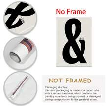 1pc,Retro Style Black And Beige Quote, Chill Home, Chaos, Textured Poster, Typography Canvas Painting, No Frame,Wall Art Gifts Birthday Graduation