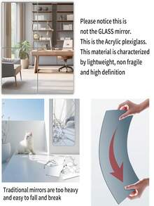 8 CÁI/4 CÁI/1 Tấm Gương Acrylic Linh Hoạt, Gương Phản Chiếu An Toàn Acrylic Không Thủy Tinh, Gương Dán Tường Gạch Gương Chiều Dài Đầy Đủ, Gương Dài Cho Tường, Miếng Dán Gương Toàn Thân, Gương Acrylic Trẻ Em, Gạch Gương Tự Dính Hình Vuông Có Thể Cắt Dán Tường Gương Cho Đồ Thủ Công DIY Trang trí tường nhà - Bạc - Xem 8