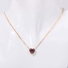 CIREY Dây chuyền mặt dây chuyền hình trái tim thiết kế độc đáo bằng vàng 18K, đính đá quý theo tháng sinh, quà tặng Giáng sinh, sinh nhật, Ngày Valentine cho phái nữ. - Nhiều màu - Xem 13