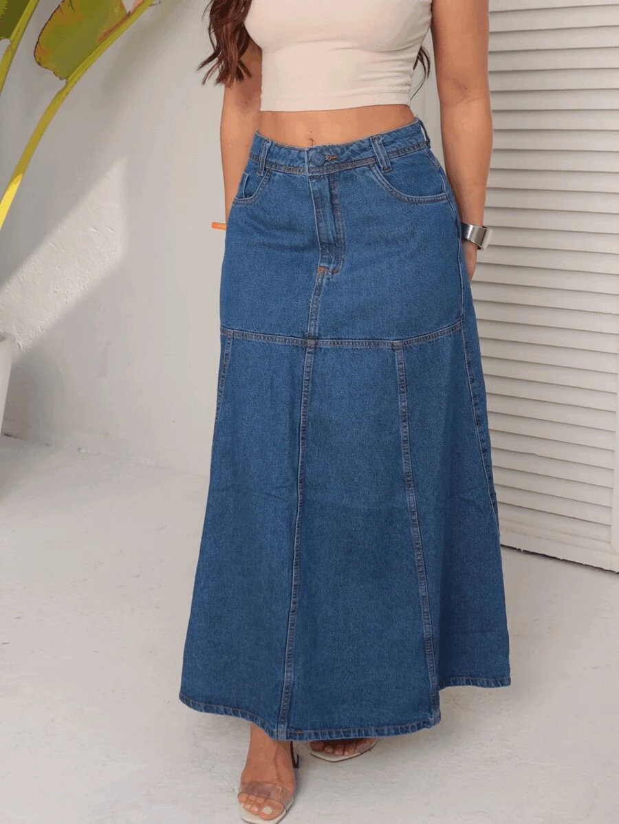 Women Denim Skirts - Rửa tối - Xem 1