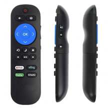 New LC-RCRUS-18 Remote Control Replaced For Sharp Roku TV With Netflic Sling Hulu And Starz App Keys Sub LC-32LB591U LC-55LBU591U LC-50LBU591U LC-43LBU591U LC-32LBU591U 398GR10BESPN0002 - Black - View 3