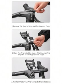 WEST BIKING TÂY BIKING Hợp kim nhôm Giá đỡ điện thoại trên xe đạp 4 móng vuốt Giá đỡ cốc Chống sốc Xe đạp leo núi & Giá đỡ xe đạp đường bộ - màu đen - Xem 10