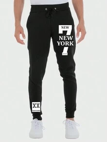 Men Sweatpants - 黑色 - 查看 1