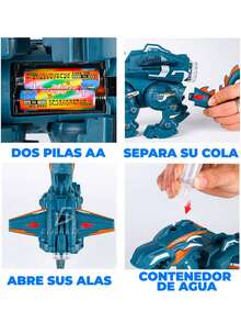 Mechanical Dinosaur Toy With Sound Spray Electric Multifunction Movement Sounds With Spray. Room Decoration - Blue - View 4