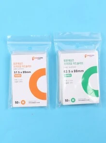 1 包/50 件 56*87 毫米/57.5*89 毫米/59*92 毫米/63.5*88 毫米/70*100 毫米/80*120 毫米透明 Pp 卡片膜，防刮，小卡片保护套，适用于爆米花卡和明星相册，6 种尺寸可选，学校用品，返校