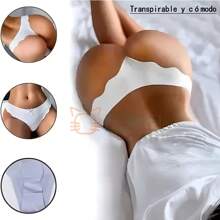 Tanga Sin Costuras De Mujer Sexy Bragas De 7 Piezas Hecho de tela transpirable de seda de hielo de alta calidad, tiene buena permeabilidad al aire y no es pegajoso cuando hace frío en verano. Es 100% de alta calidad y 100% de gran ajuste. Ha sido reconocido por miles de amantes de la moda y la belleza. -Mujeres amantes. Se siente desnuda y no deja rastro. Es ligera y de secado rápido. La ropa interior común es ligera y fina, y generalmente es cómoda cuando se usa como dormir desnuda. Los pantalones de algodón sin entrepierna son más saludables y tranquilos. , aléjate de los olores y resiste el picor. Se visten, no dejan rastro de desnudez, son ligeros y libres de cualquier sensación, Figura. 7 colores diferentes de ropa interior hacen que tu vida sea colorida todos los días. - Negro - Ver 7