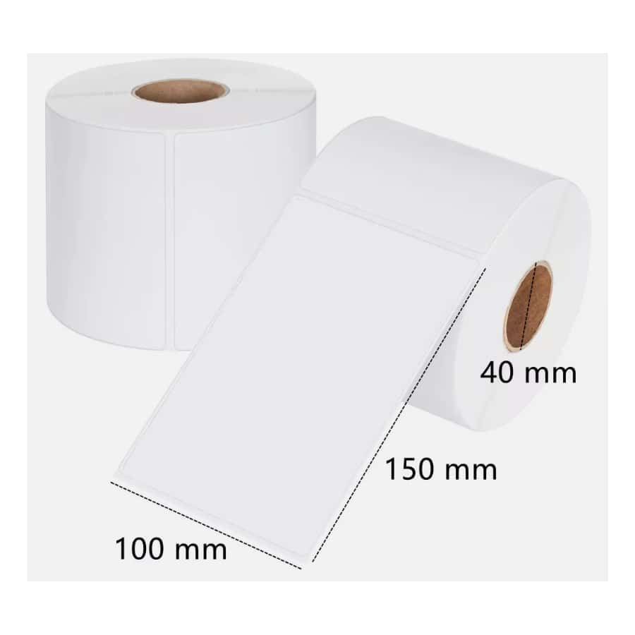 Tapsin 500/Roll 4x6" Thermal Labels 100x150mm Direct Print For Royal Mail 20% VAT Inc.  4" X 6" /100x150mm (40mm Core Size) White Self-Adhesive Plain Blank Labels
