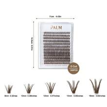 Brown Lash Clusters DIY Lash Extension 240 Pcs 40D Mix8-16mm Natural Individual Lashes Wispy Cluster Lashes Fluffy Eyelash Extensions D Curl False Eyelash Clusters By PALM LASHES - Brown - View 2