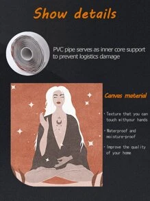 1 bức tranh nghệ thuật treo tường lớn, tranh treo tường bằng vải canvas, nghệ thuật vẽ tranh trang trí tường, tranh trang trí tường. Nghệ thuật tranh trang trí tường, đầy phong cách nghệ thuật bí ẩn, trang trí văn phòng cho công việc, trang trí hoàn hảo cho phòng ăn, chống nước bền - Nhiều màu - Xem 2