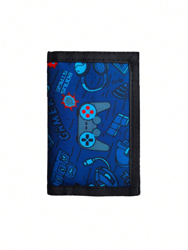 1pc Trifold Wallet With Game Console Print, Suitable For Kids And Teens Daily Use, Birthday Gift