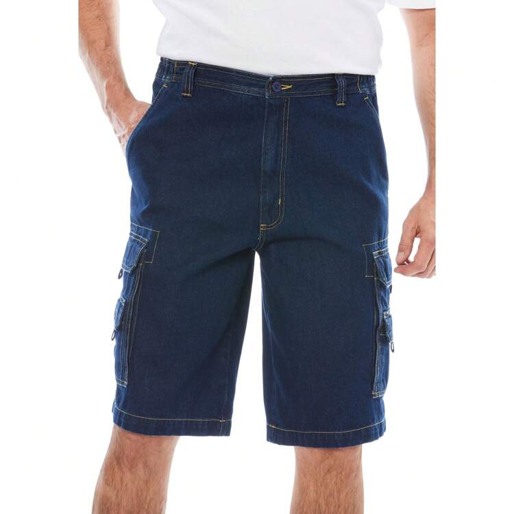 BOULDER CREEK Boulder Creek By KingSize Men s Big Tall 12 Side Elastic Denim Cargo Shorts SHEIN