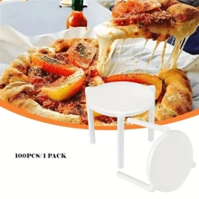 100pcs Pizza Saver Stand, White Plastic Tripod Support Holder For Pizza Box, Kitchen Baking Tool - White - View 3