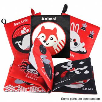 1pc High Contrast Baby Cloth Book, Animals Insects Cognition Soft Books Infant Crib Toys Early Educational Toy