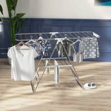 HOMCOM HOMCOM Séchoir à linge sur pieds pliable étendoir 2 niveaux ajustables dim. 148L x 60,5l x 98H cm